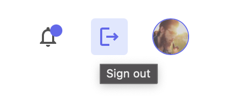 The sign out button on desktop